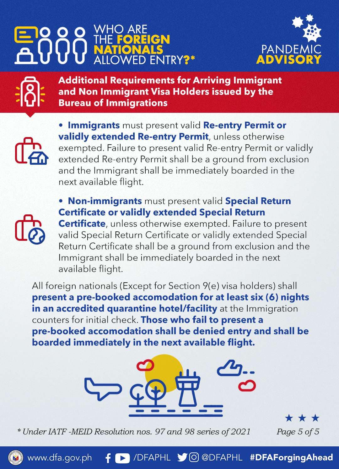 Updated Advisory on Foreign Nationals Allowed to Enter PH5