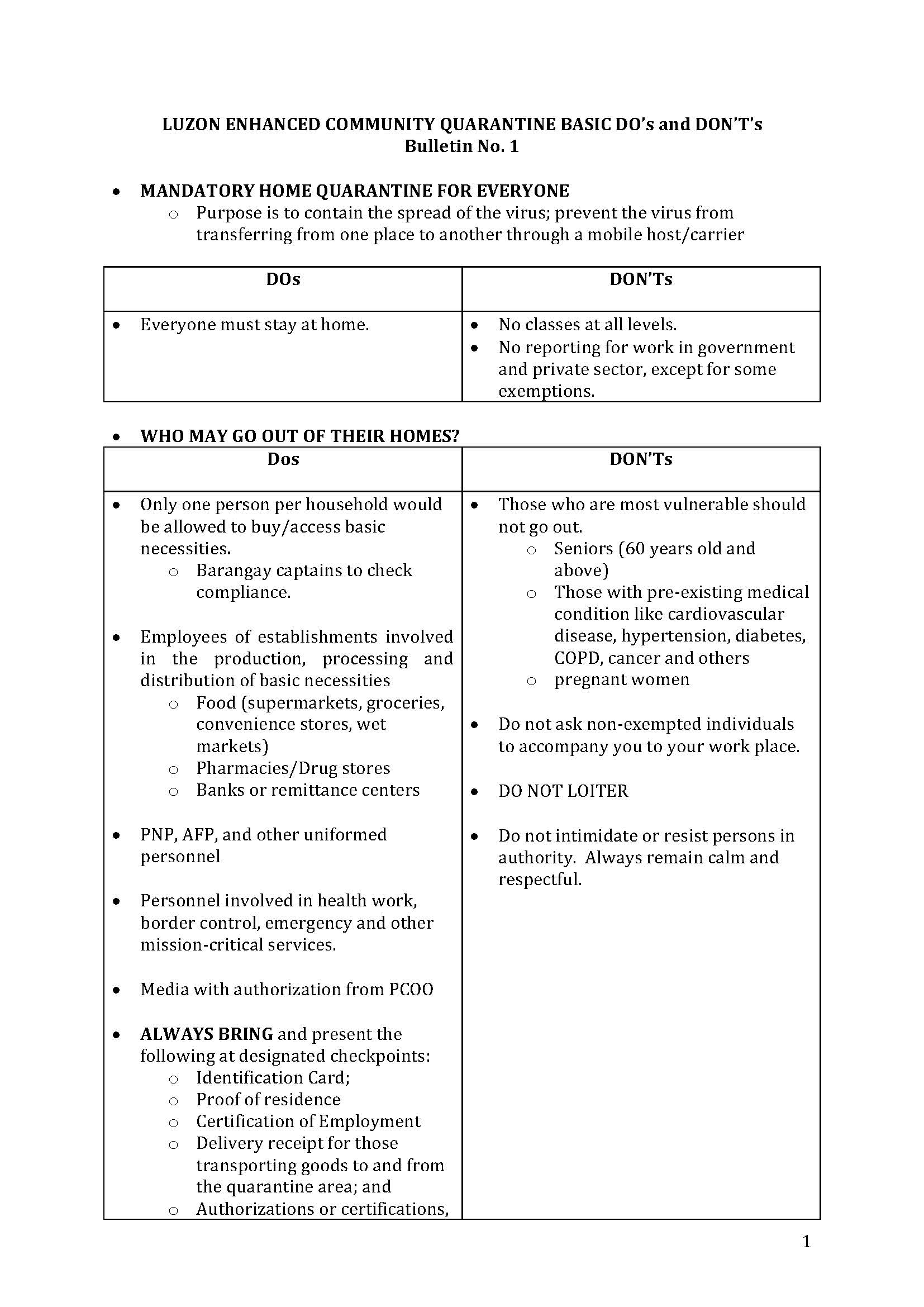 ECQ Bulletin1 Page 1