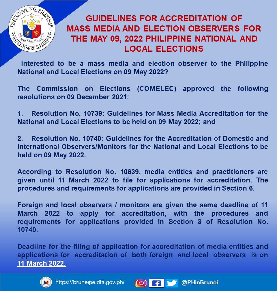 ANNOUNCEMENT media and observer accreditation